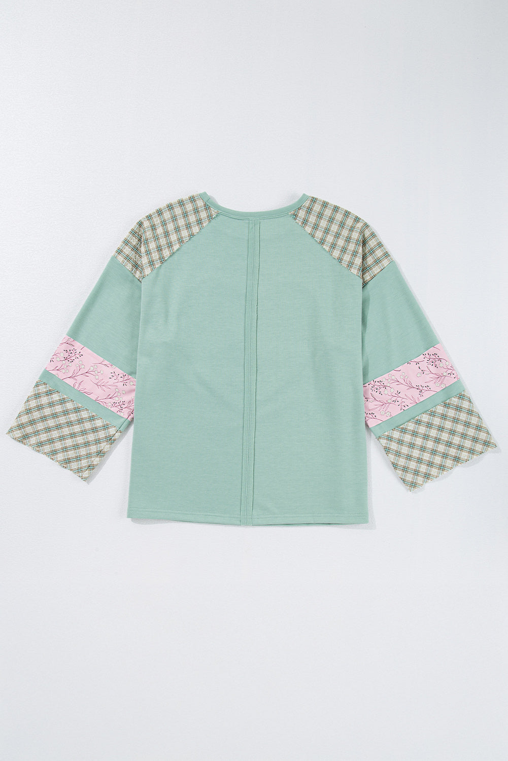 Emilia Plaid Floral Peace Heart Long Sleeve Top  DAME BOHEME