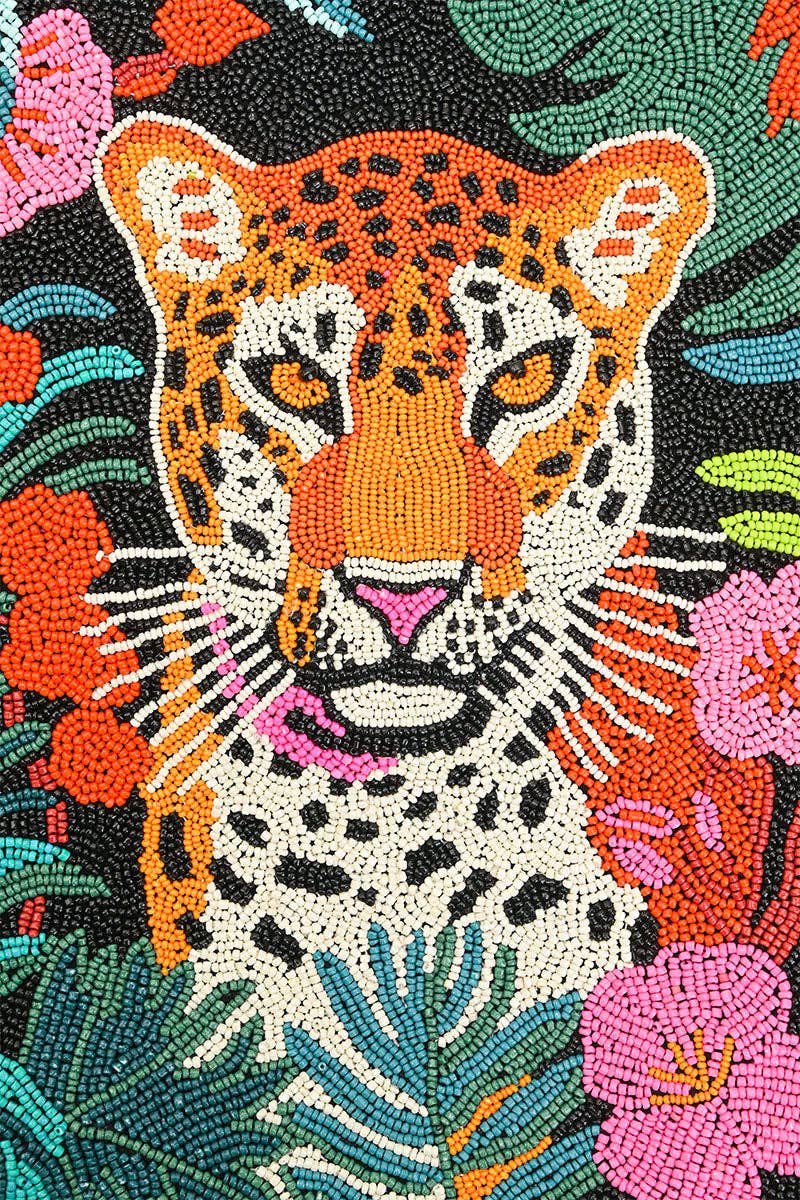 Tropical Leopard Embellished Tote  DAME BOHEME