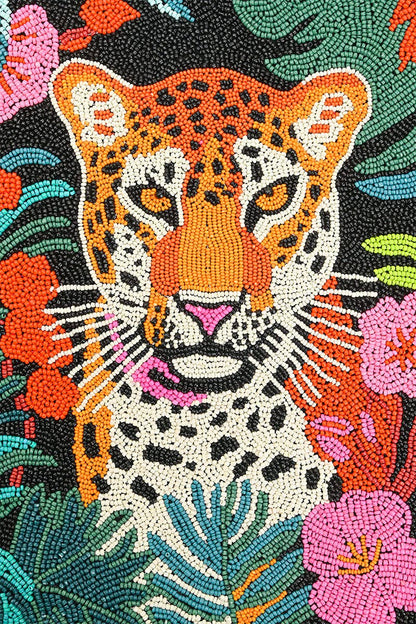 Tropical Leopard Embellished Tote  DAME BOHEME
