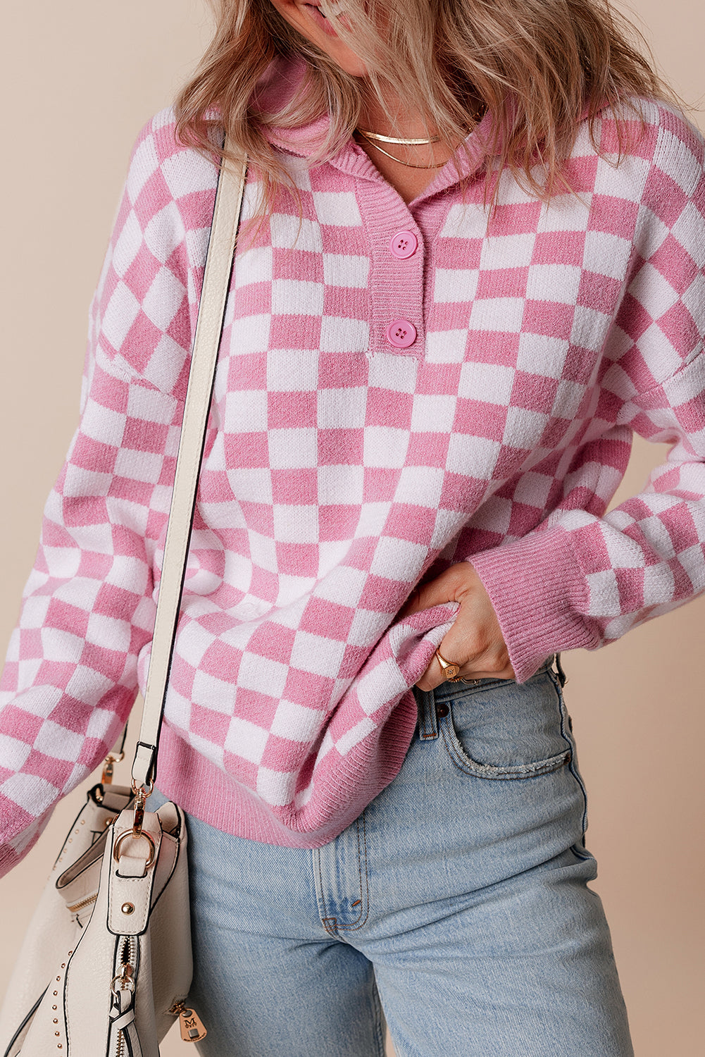Elaina Checkered Sweater  DAME BOHEME