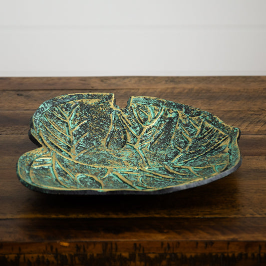 10” Leaf Shaped Decorative Accent  DAME BOHEME