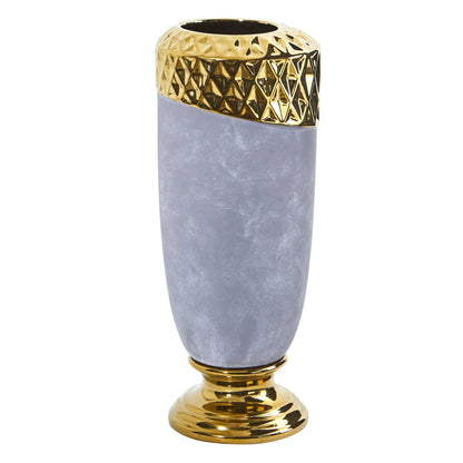 11.5” Regal Stone Vase with Gold Accents  DAME BOHEME