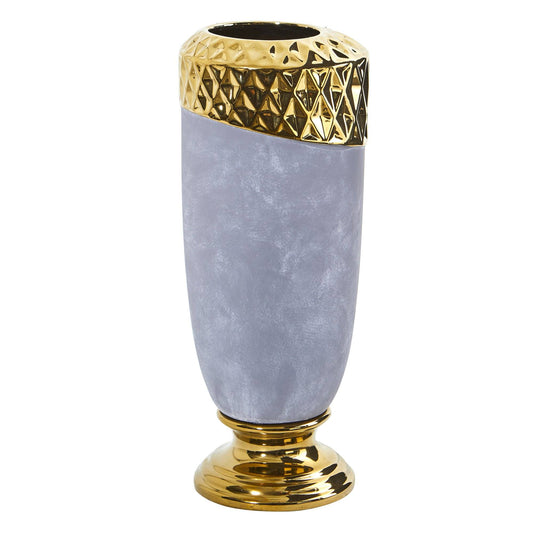 11.5” Regal Stone Vase with Gold Accents  DAME BOHEME