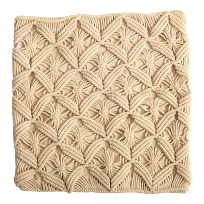 18” Boho Diamond Woven Macrame Decorative Pillow Cover  DAME BOHEME