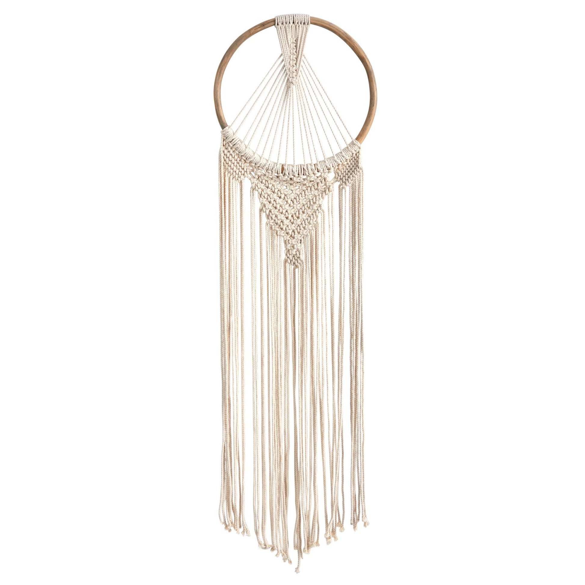 24” x 10” Handmade Bohemian Macrame Dreamcatcher Wall Hanging Decor  DAME BOHEME