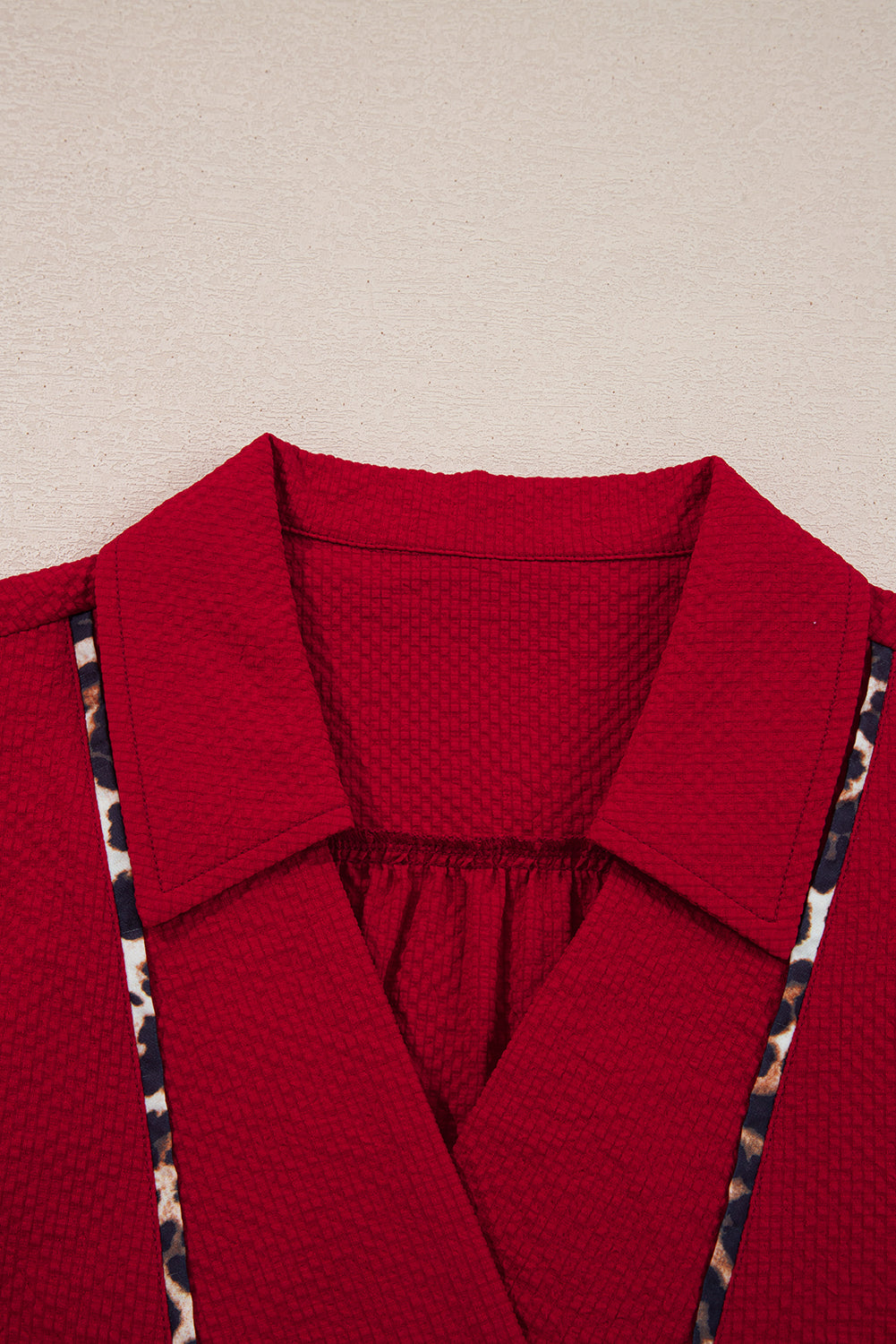 Alma Contrasted Trim Textured Blouse  DAME BOHEME