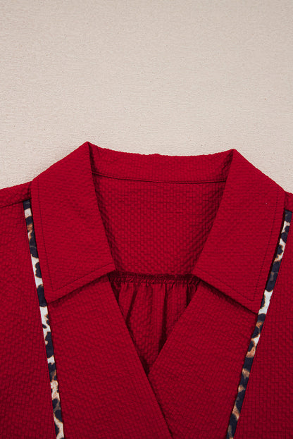 Alma Contrasted Trim Textured Blouse  DAME BOHEME