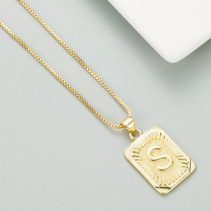 Classy Pendant Talia Initial Gold Letter Necklace Dani & Em
