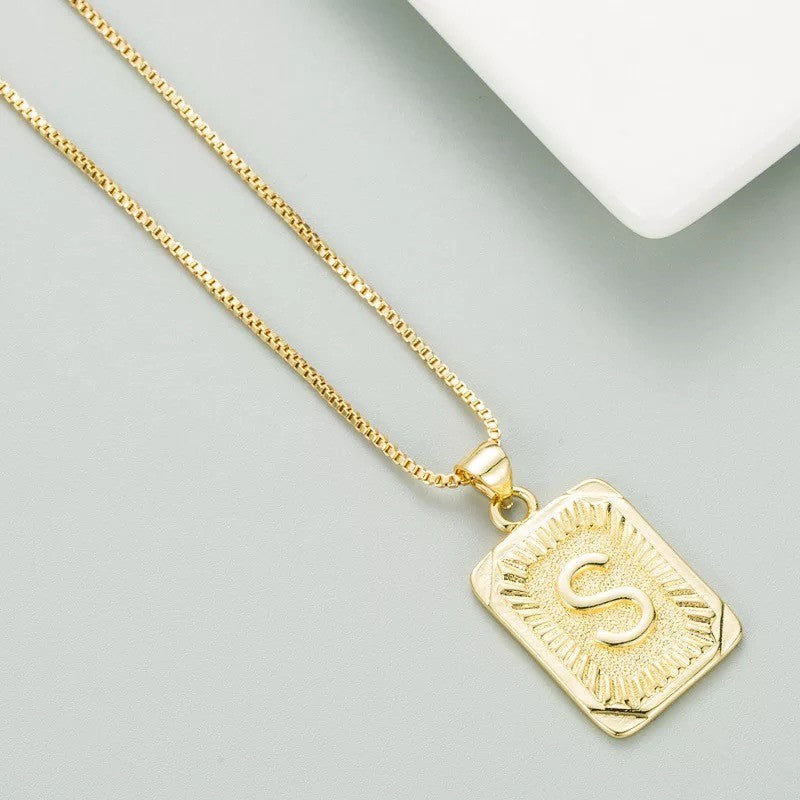Classy Pendant Talia Initial Gold Letter Necklace Dani & Em