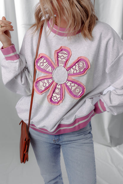 Caroline Flower Crew Neck Sweatshirt  DAME BOHEME
