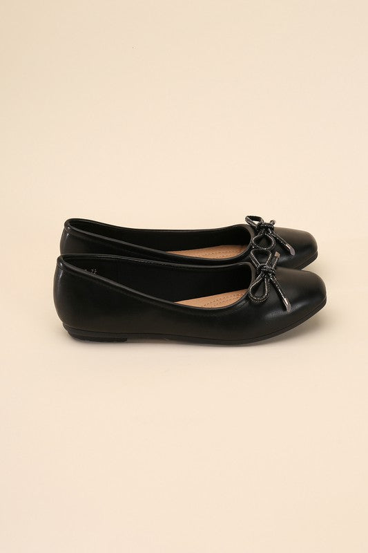 DOROTHY-77 Bow Ballet Flats Top Guy Footwear