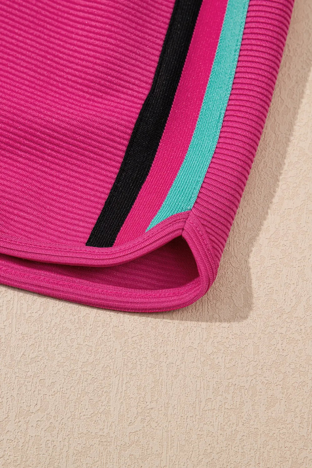 Striped Detail Flutter Sleeve Zipped Collar Top and Short Set  DAME BOHEME