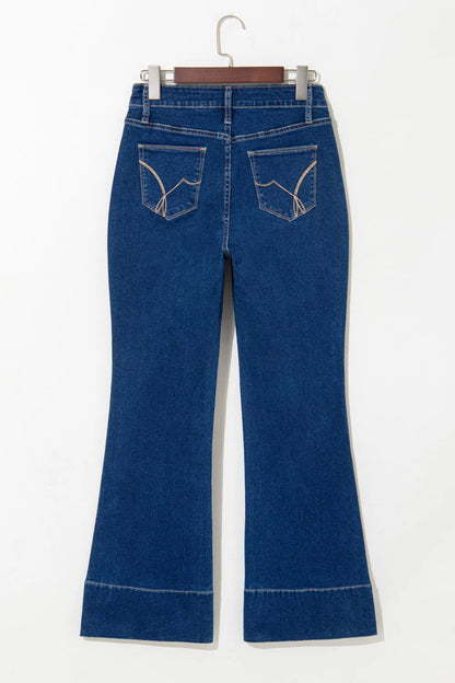 Center Seam Deep Wash Straight Jeans  DAME BOHEME