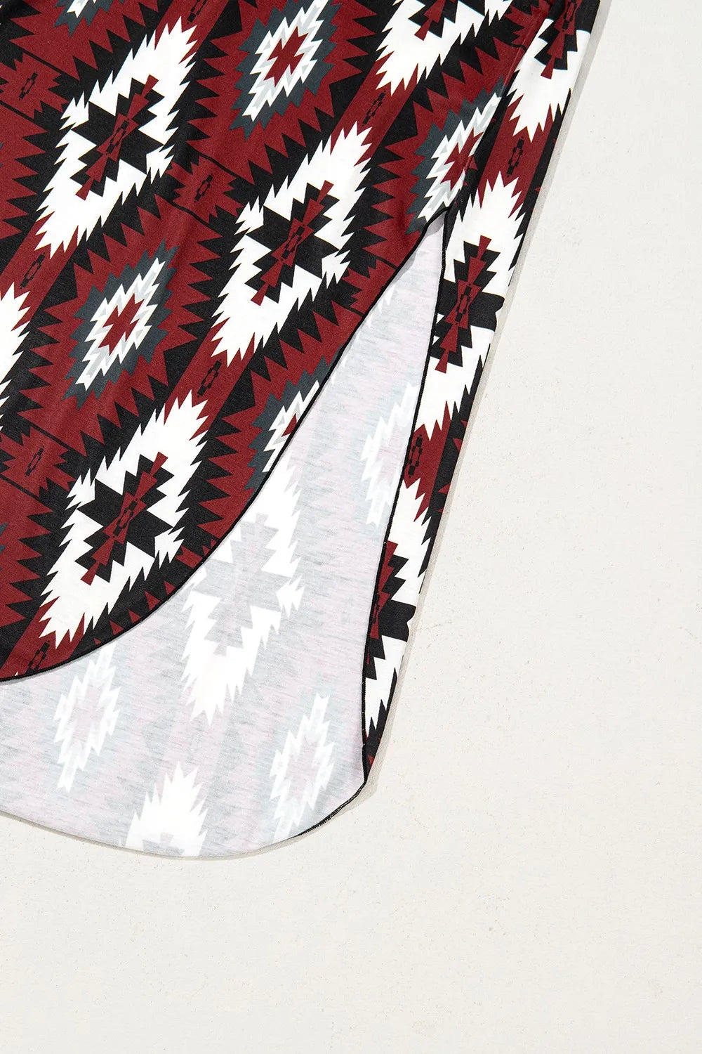 Aztec Print V-Neck Midi Dress Trendsi