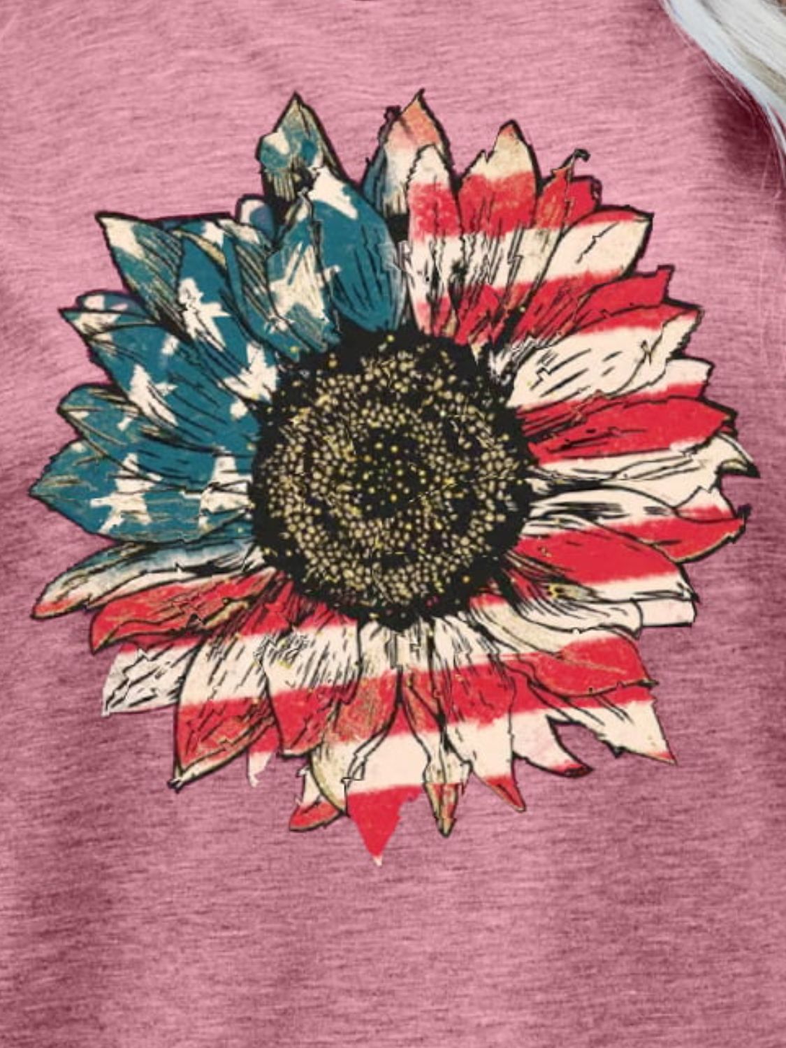 US Flag Flower Graphic Tee  DAME BOHEME