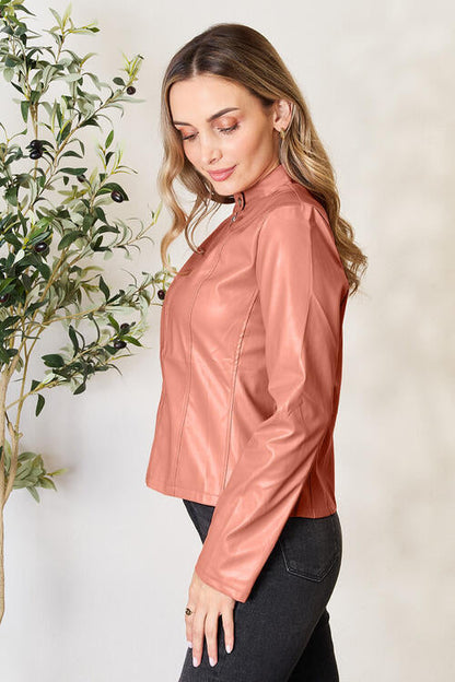 Women Classic Neck Zip-Up Jacket For Everyday Wear  DAME BOHEME