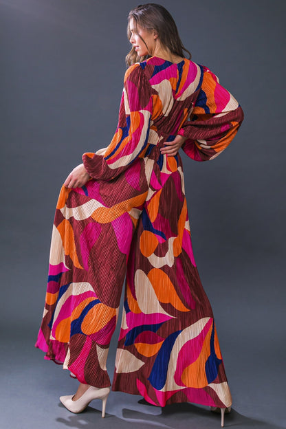 SET A TREND PLISSE JUMPSUIT  DAME BOHEME