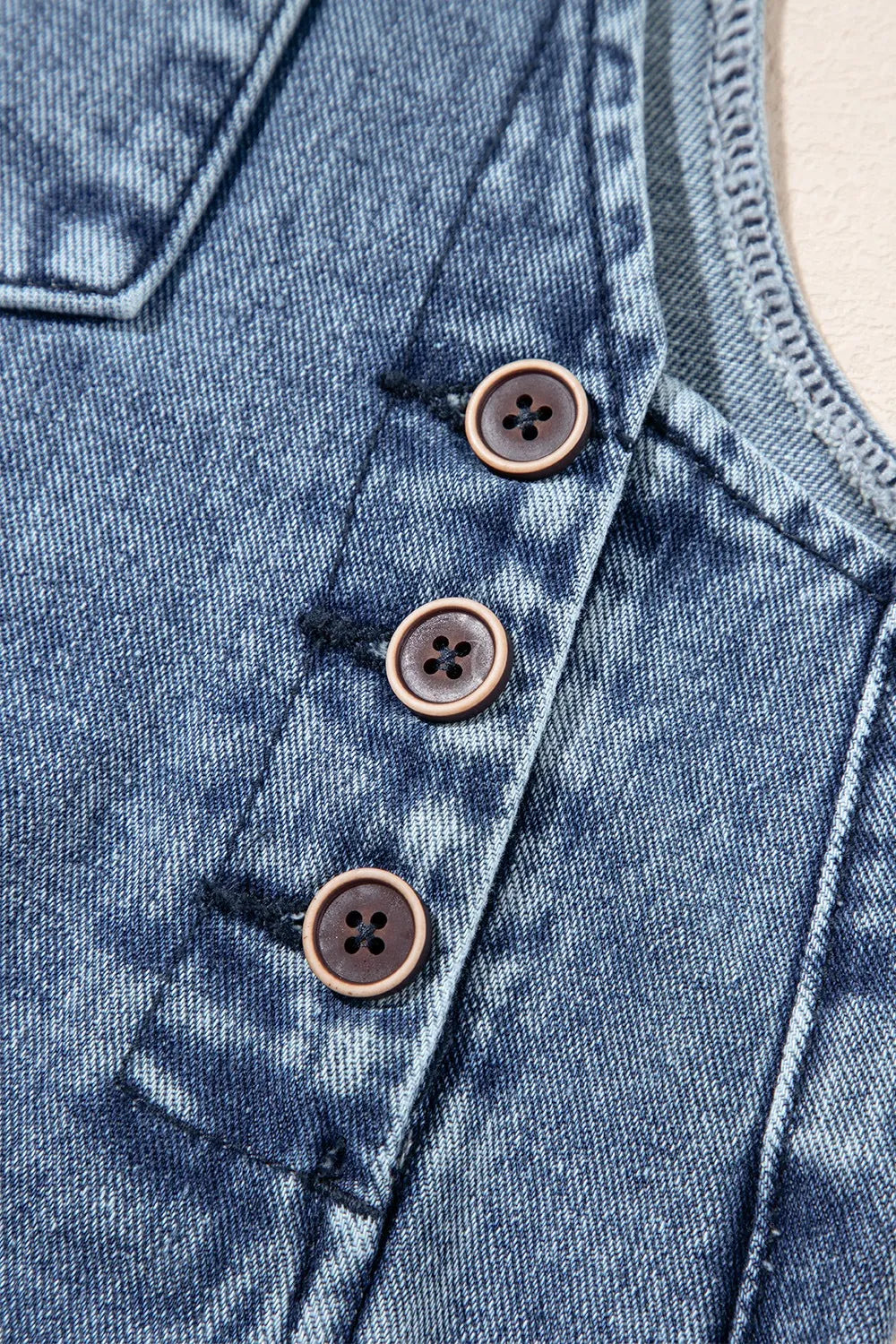 Distressed Bib Pocket Wide Leg Denim Overalls  DAME BOHEME