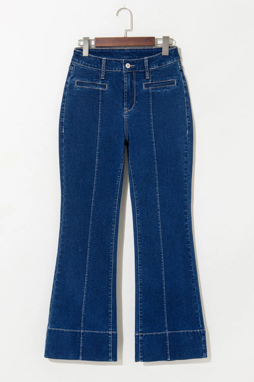 Center Seam Deep Wash Straight Jeans  DAME BOHEME