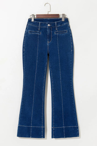 Center Seam Deep Wash Straight Jeans  DAME BOHEME