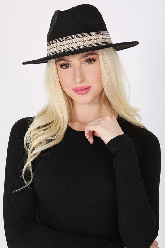 Bohemian Embroidered Band Fedora Hat