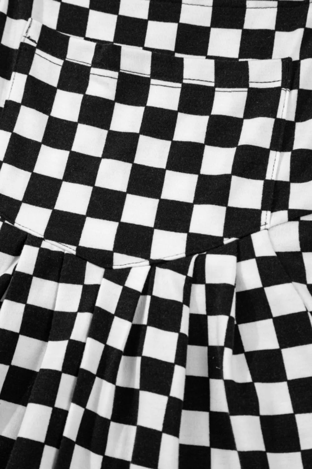 Checkered Print Pocketed Wide Leg Jumpsuit  DAME BOHEME