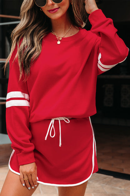 Sophia Varsity Sportwear Casual 2 Piece Skirt Outfit Set  DAME BOHEME