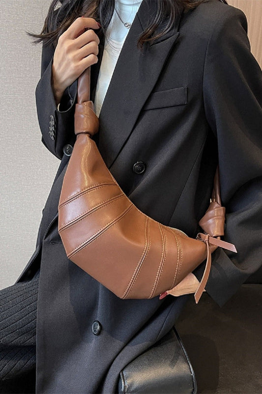 Zenana Half Moon Vegan Leather Satchel Crossbody Bag Trendsi