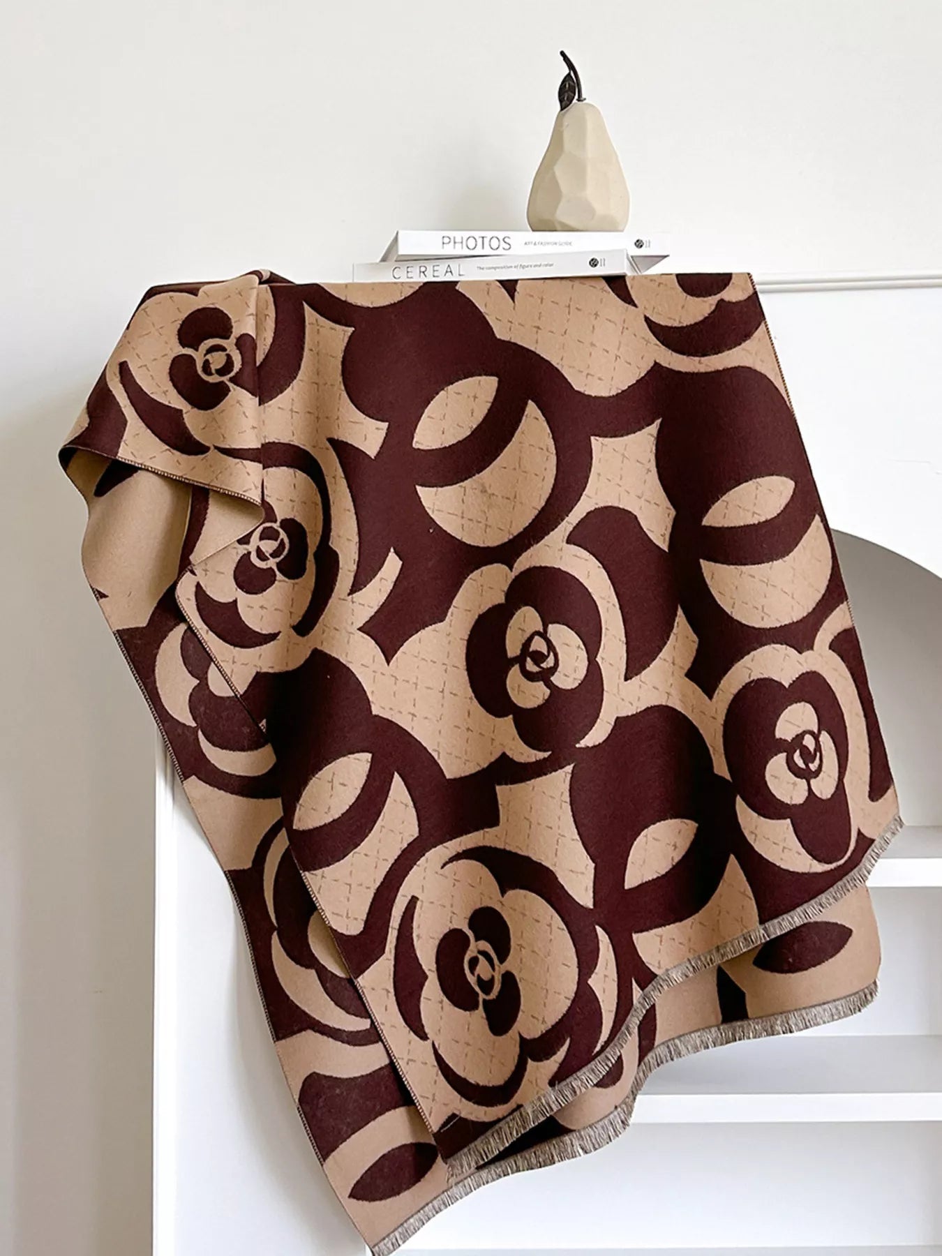 Floral Patterned Warm Scarf  DAME BOHEME
