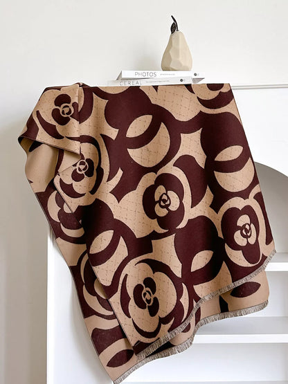 Floral Patterned Warm Scarf  DAME BOHEME