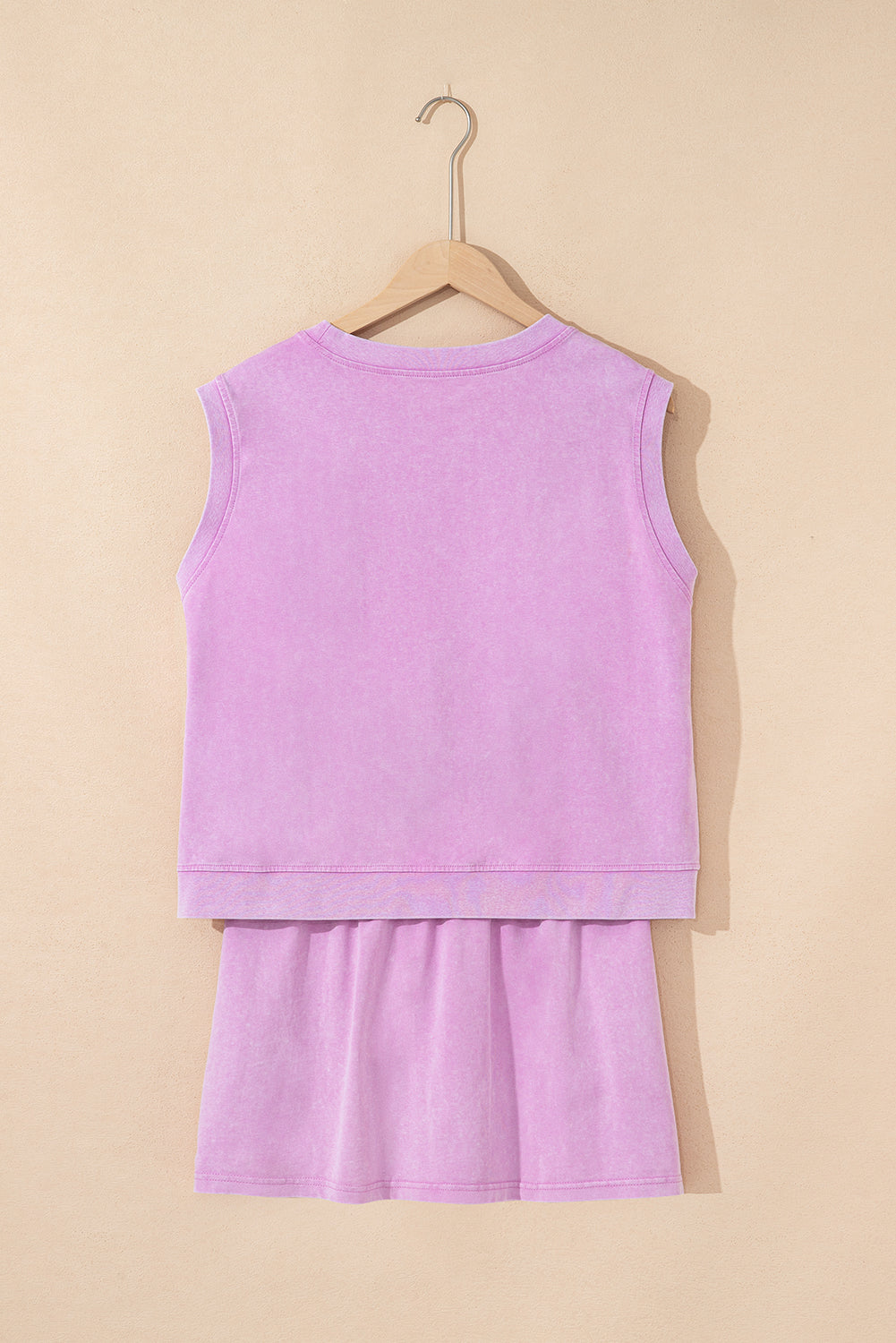 Aria 2 Pieces Mineral Wash Cotton Tank Top Lined Split Skirt Set  DAME BOHEME