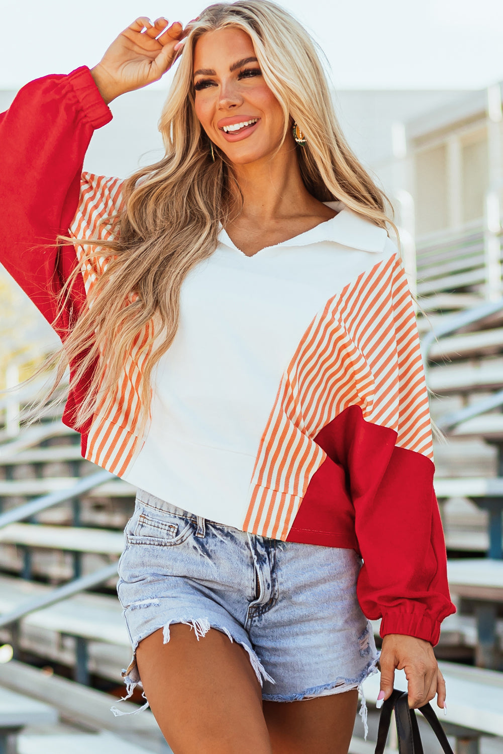 Autumn Striped Oversized Sweatshirt  DAME BOHEME