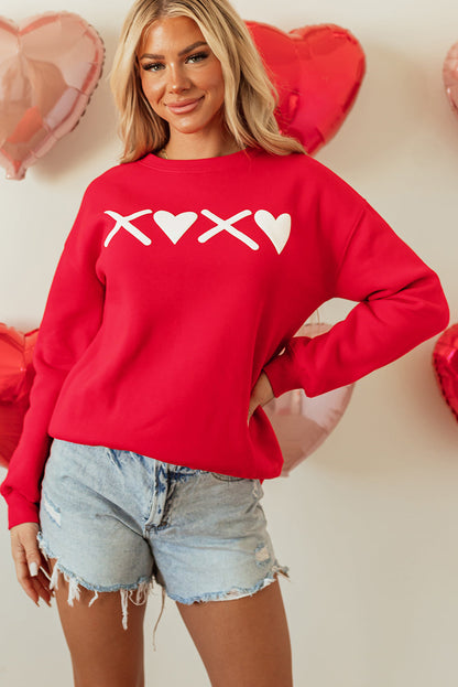 Clementine Print Valentines Heart Sweatshirt  DAME BOHEME