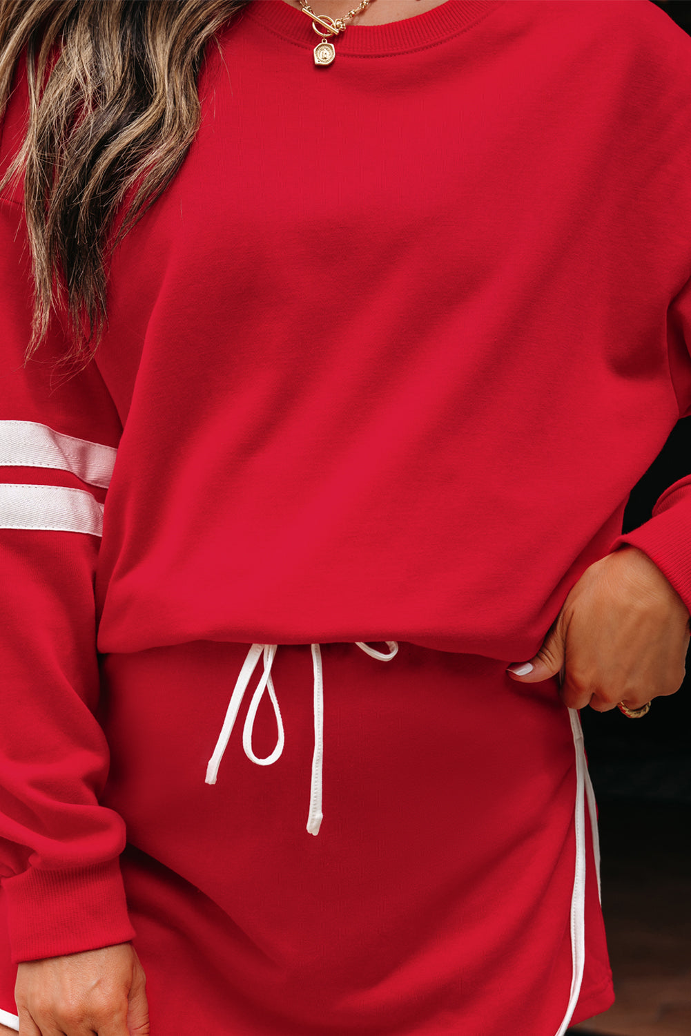 Sophia Varsity Sportwear Casual 2 Piece Skirt Outfit Set  DAME BOHEME