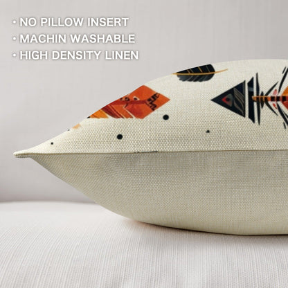 Aztec Feathers Pillow Case Made in America  DAME BOHEME