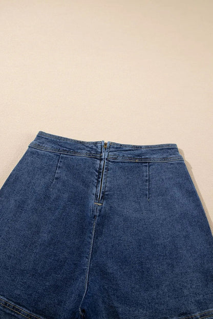 Asymmetrical Denim Skort with Pockets Simply Love