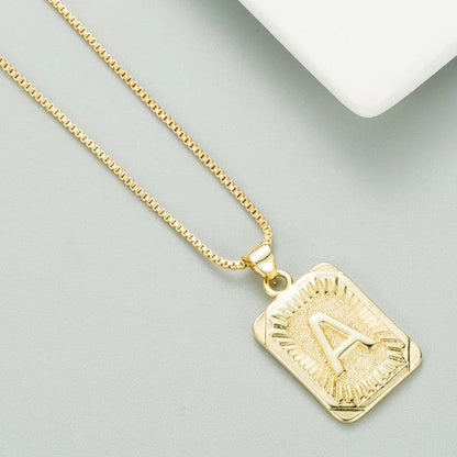 Classy Pendant Talia Initial Gold Letter Necklace Dani & Em