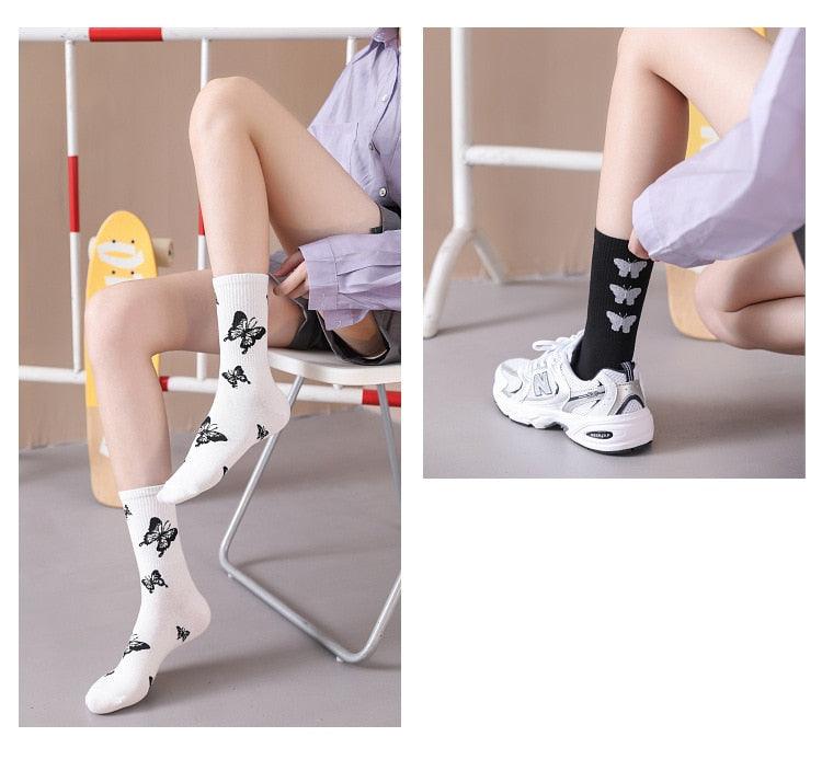 Butterfly Women's Novelty Crew Socks  DAME BOHEME