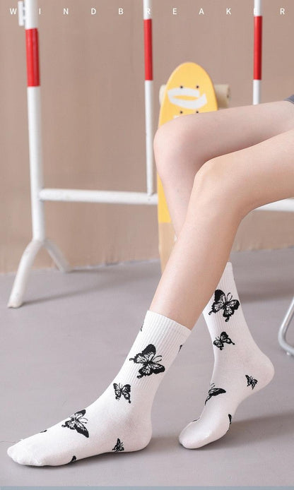 Butterfly Women's Novelty Crew Socks  DAME BOHEME