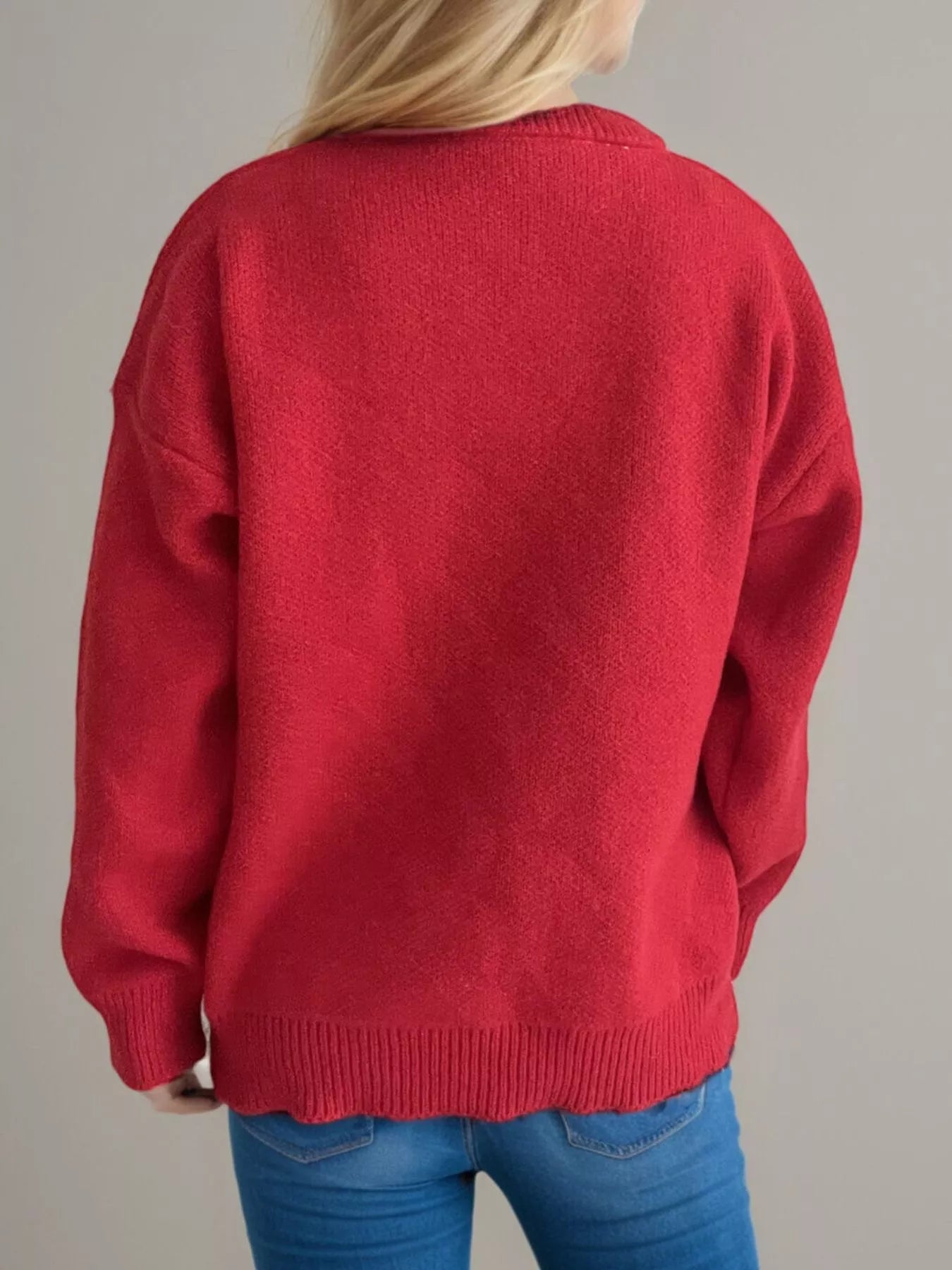Cherry Pom-Pom Knit Round Neck Sweater  DAME BOHEME