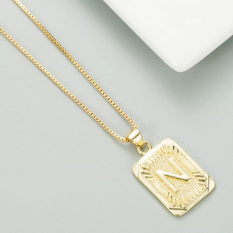 Classy Pendant Talia Initial Gold Letter Necklace Dani & Em