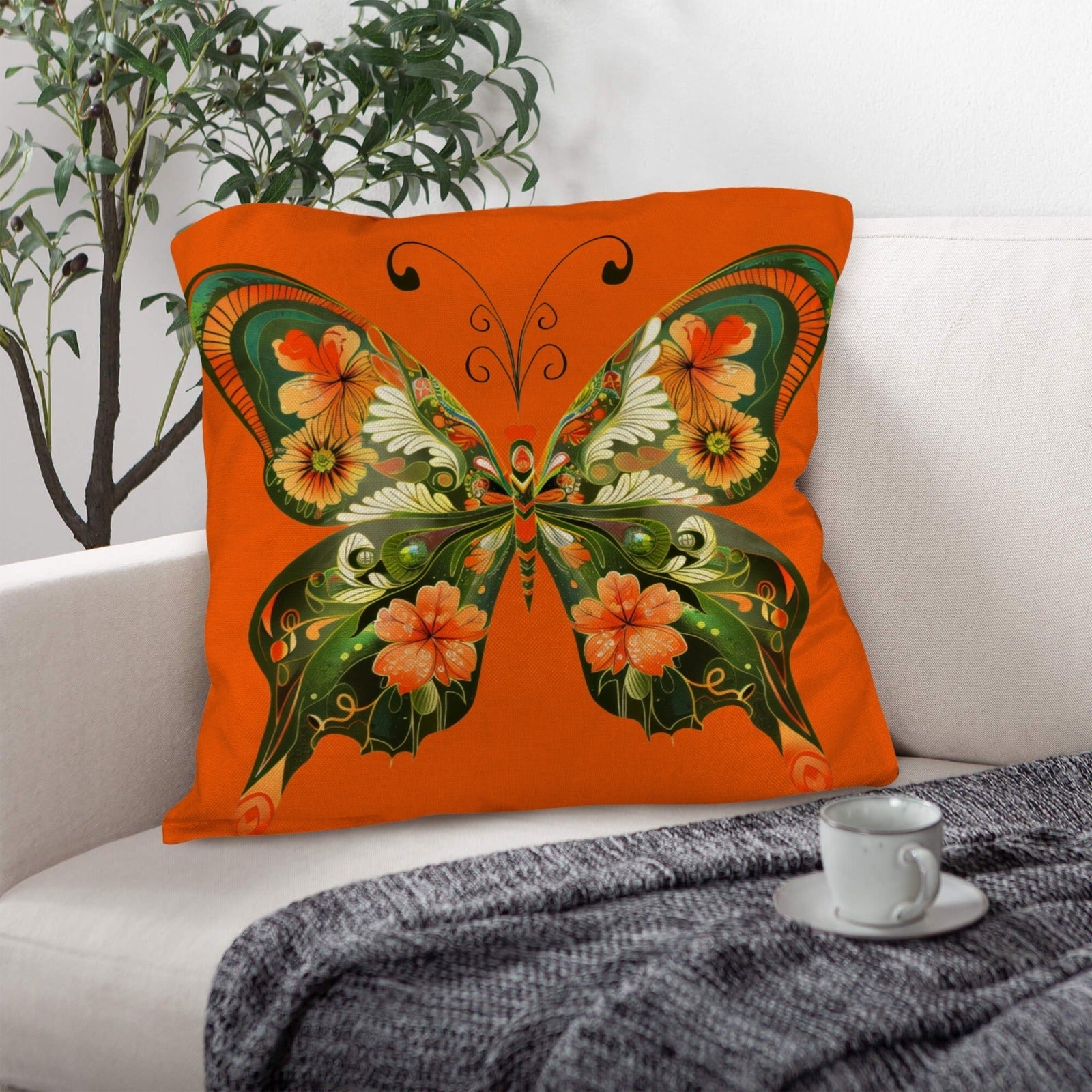 Retro Floral Butterfly Pillow Case Made in America  DAME BOHEME