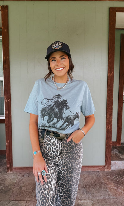 Cowgirl Calf Roper Graphic Tee  DAME BOHEME