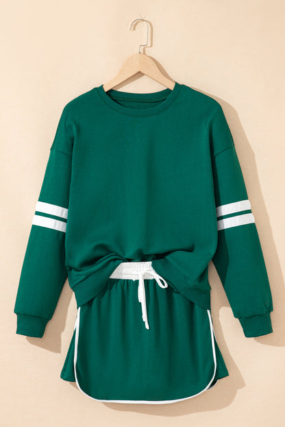 Sophia Varsity Sportwear Casual 2 Piece Skirt Outfit Set  DAME BOHEME