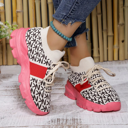 Round Toe Lace Up Sneakers  DAME BOHEME