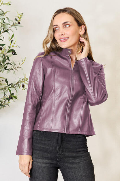Women Classic Neck Zip-Up Jacket For Everyday Wear  DAME BOHEME