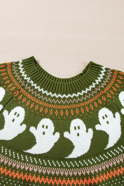 Kaylee Halloween Ghost Pattern Sweater  DAME BOHEME