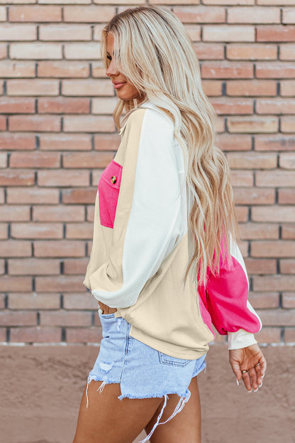 Kehlani Ribbed Collared Oversized Sweatshirt  DAME BOHEME