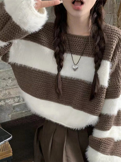 Color Block Dropped Shoulder Sweater  DAME BOHEME