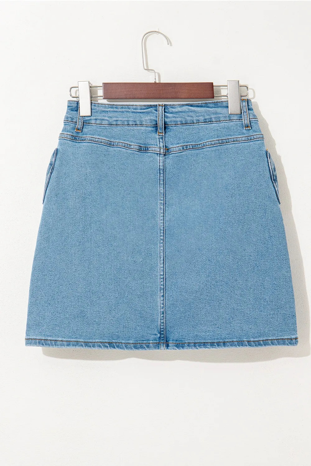 Acid Wash Bowknot Details High Waist Mini Denim Skirt Simply Love